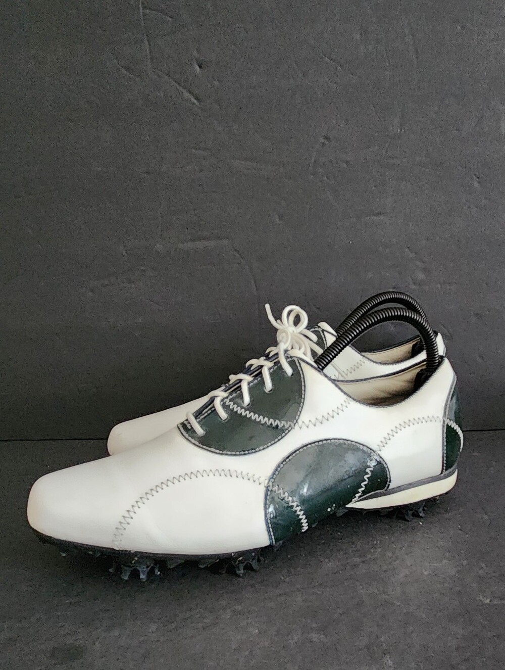 FootJoy LoPro Collection Womens Golf Shoes 9M White Black Patent Saddle